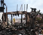 Six homes burned and two firefighters injured in fast-moving California wildfire